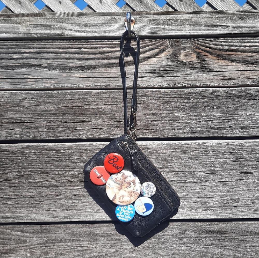 Black Wristlet with Fun Pins